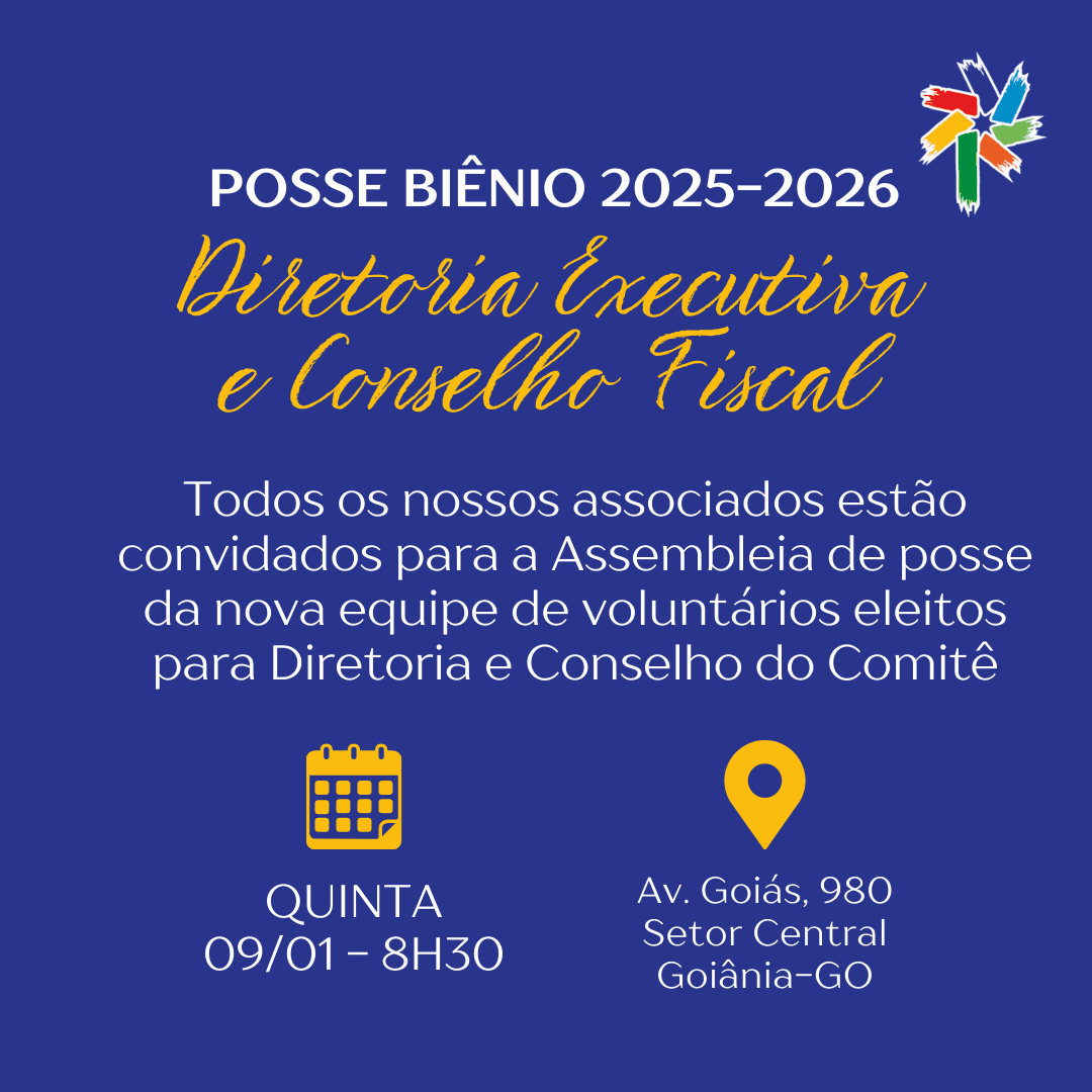 Imagem da notícia: Comitê convoca associados para posse da nova Diretoria e Conselho Fiscal